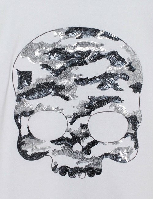 【別注】スパンコールカモフラージュスカルTシャツ/【EXCLUSIVE ITEM】SEQUIN CAMOUFLAGE SKULL TEE 詳細画像