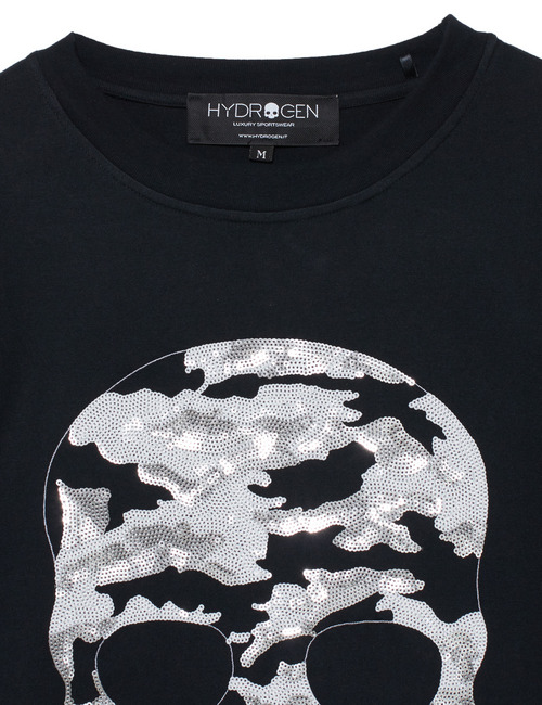 【別注】スパンコールカモフラージュスカルTシャツ/【EXCLUSIVE ITEM】SEQUIN CAMOUFLAGE SKULL TEE 詳細画像