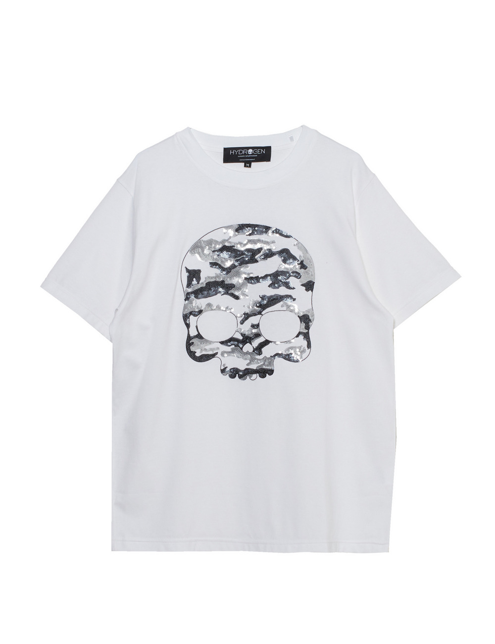 【別注】スパンコールカモフラージュスカルTシャツ/【EXCLUSIVE ITEM】SEQUIN CAMOUFLAGE SKULL TEE 詳細画像 ホワイト 1