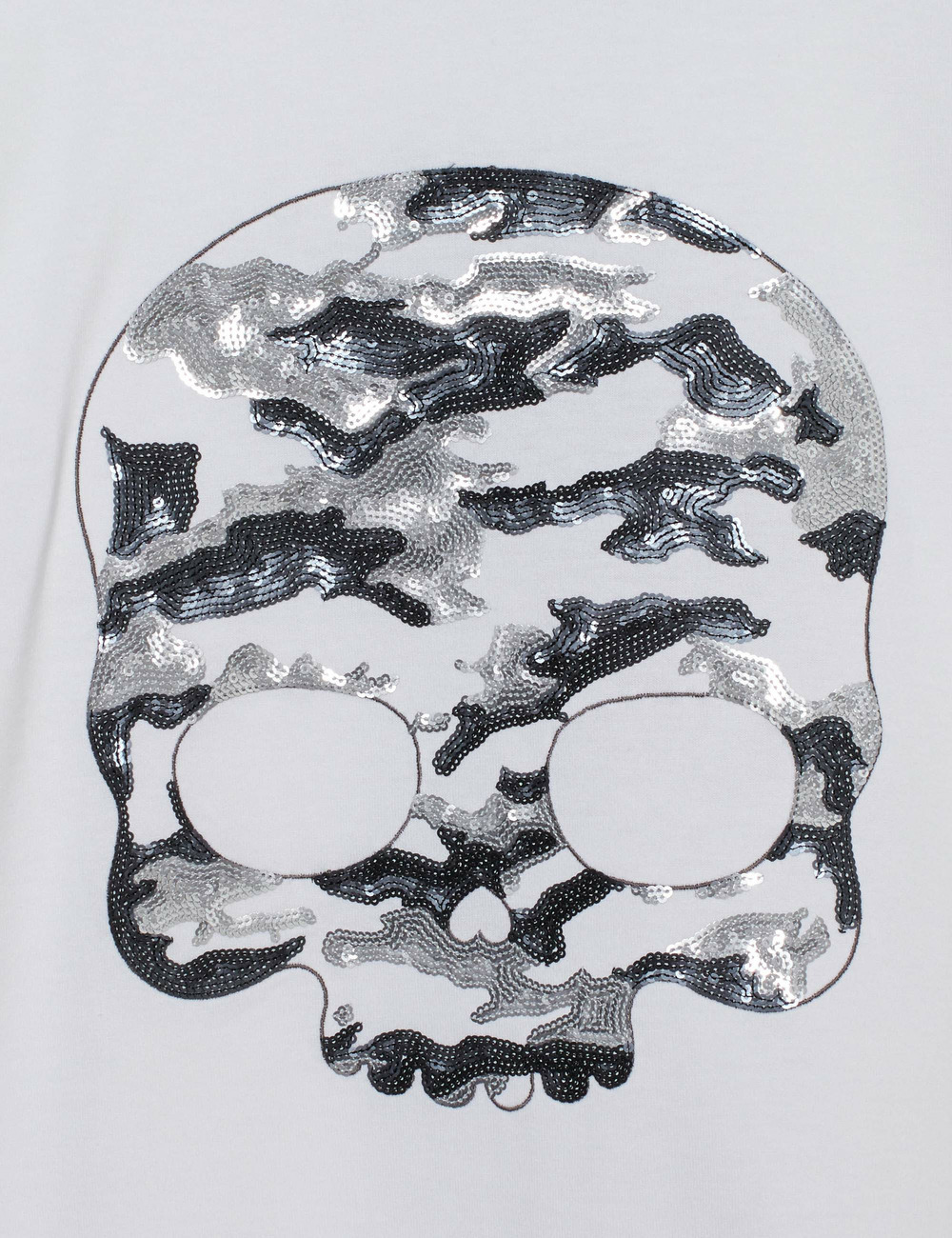 【別注】スパンコールカモフラージュスカルTシャツ/【EXCLUSIVE ITEM】SEQUIN CAMOUFLAGE SKULL TEE 詳細画像 ホワイト 3