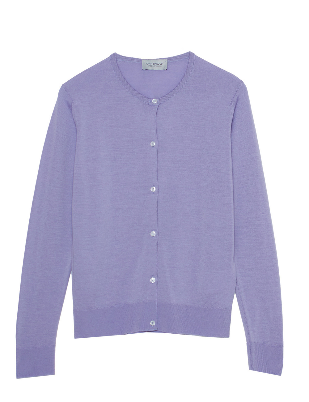 【WOMEN】JOHN SMEDLEY クルーネックカーディガン  詳細画像 パープル 1