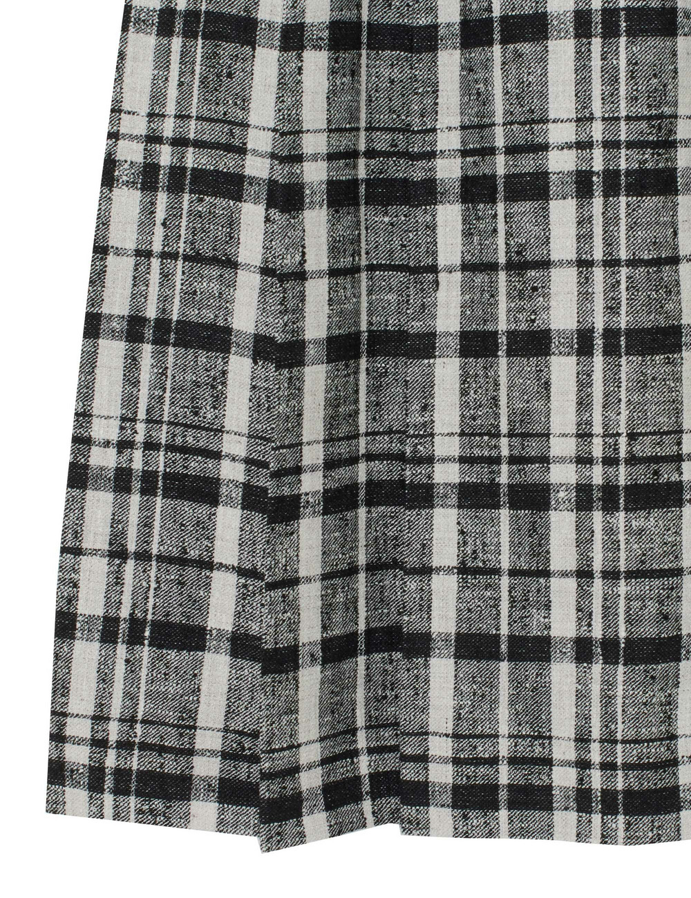 【WOMEN】リネンウールチェックプリーツスカート（BAILA 6月号掲載） 詳細画像 ブラック 5